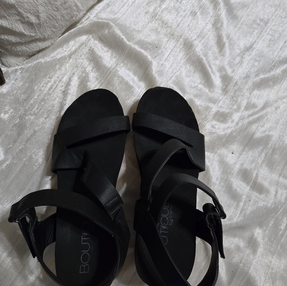 Black Wedge Sandals By Corky Size 8 EUC! Worn Once!! - Picture 3 of 7